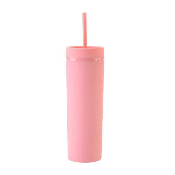 16oz Acrylic Tumblers With Lids And Straws Double Wall Bottle For Water Coffe Portable Reusable Water Cups