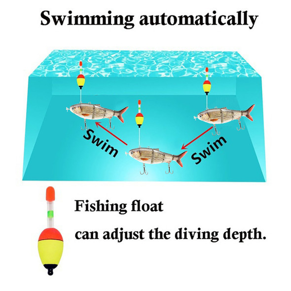 Auto Electric Robotic USB Rechargeable Swimming Lure Wobblers For Fishing 4-Segement Crankbait Flashing LED light Twitching Auto Electric Robotic USB Rechargeable Swimming Lure Wobblers For Fishing 4-Segement Crankbait Flashing LED light Twitching