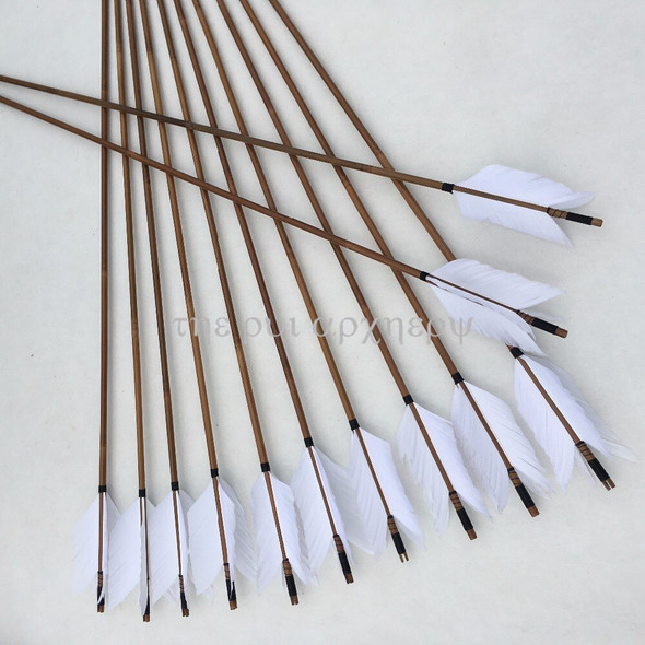 For Recurve Traditional Longbow 6/12/24pcs Archery Bamboo Arrows With