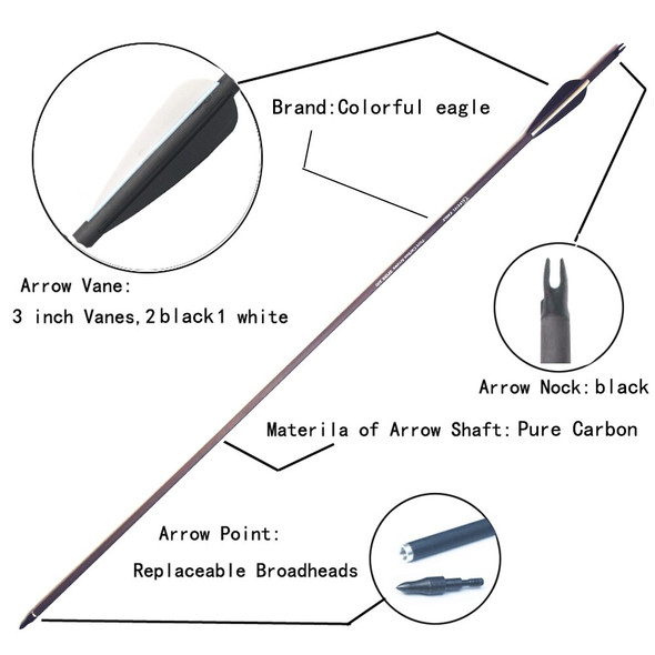 New 28/30/31 Inch  Archery Spine 300/400 Pure Carbon Arrow Shaft ID New 28/30/31 Inch  Archery Spine 300/400 Pure Carbon Arrow Shaft ID