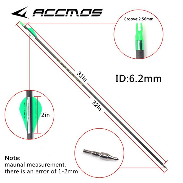 6pc Archery Pure Carbon Arrow Spine 350 400 500 600 700 ID 6pc Archery Pure Carbon Arrow Spine 350 400 500 600 700 ID