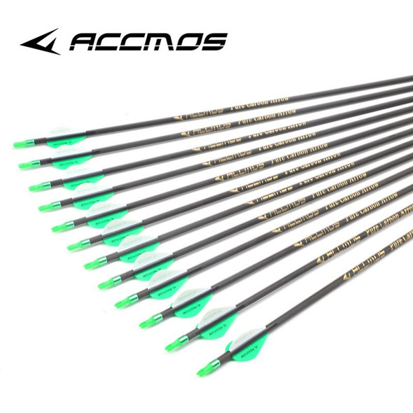 6pc Archery Pure Carbon Arrow&nbsp;Spine 350 400 500 600 700 ID