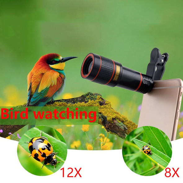 8X/12X Zoom Cell Phone Lens Telescope Portable HD Monocular Telescope