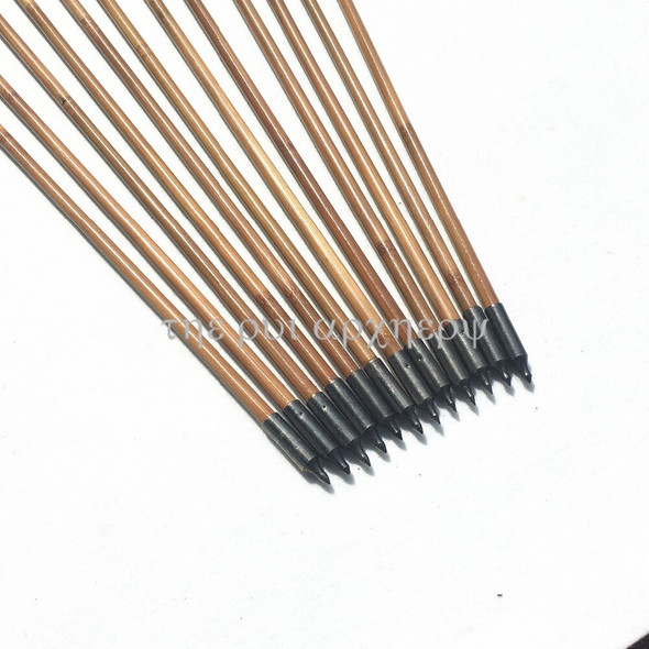 6/12/24pcs Bamboo Arrows Natural Feather Fletched Wood Shaft For