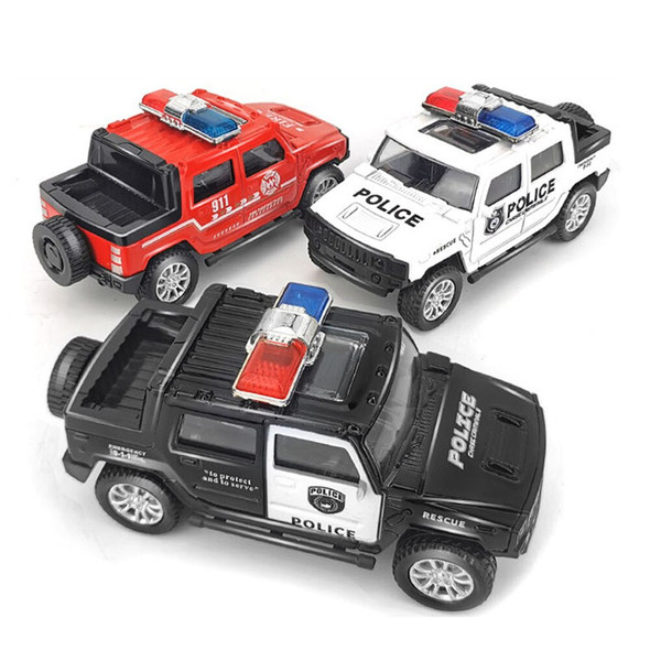 1:43 Diecast Alloy Police Car Models Pull Back Car Toys Off-road Vehicle Kids Learning Toys Boy Toys Children Collection Gifts