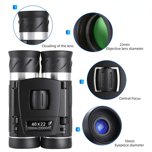 40x22 Foldable Professional Binoculars Powerful HD Telescope Outdoor 40x22 Foldable Professional Binoculars Powerful HD Telescope Outdoor