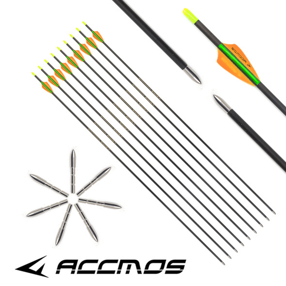 12pc ID4.2mm Pure Carbon Arrow Spine250 300 350 400 500 600 700 900