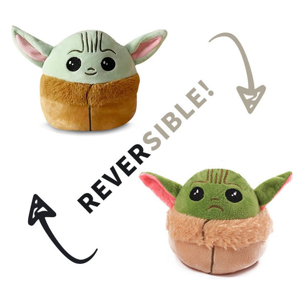 15cm Disney Star Wars baby Yoda doll pillow Can be flipped anime action figure Yoda plush toys for children's birthday gifts