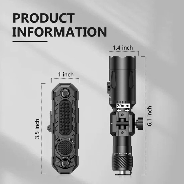 MidTen Rifle Flashlight With Green Beam Laser Light Combo 1000 Lumens