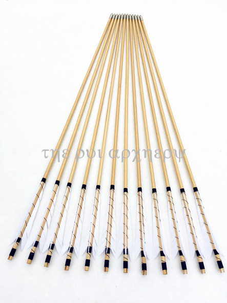 6/12/24pcs 32inch Handmade Turkey Feathers Wood Target Arrows With 6/12/24pcs 32inch Handmade Turkey Feathers Wood Target Arrows With