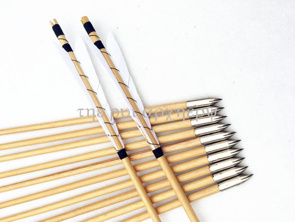 6/12/24pcs 32inch Handmade Turkey Feathers Wood Target Arrows With