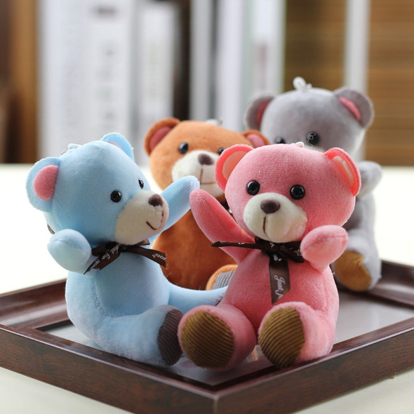 Kawaii Bow Tie Bear Doll Keychain Pendent Cute Cartoon Soft Stuffed Toys Animal Plush Keychain Car Key Accessories For Gift