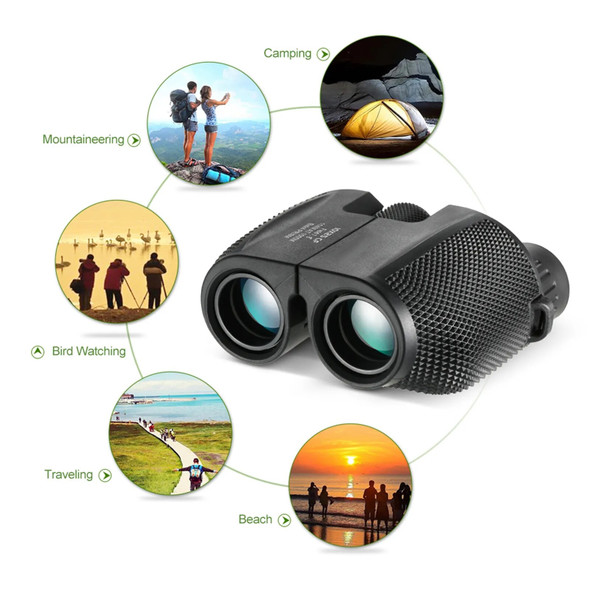 Binoculars 10X25 HD Mini Portable Telescope BAK4 FMC Coated Telescope