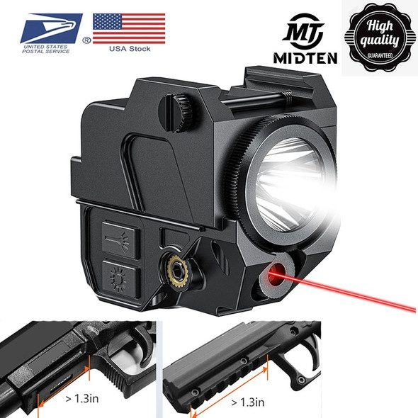 MidTen Pistol Red Laser Sight Light Flashlight Combo 500 Lumens