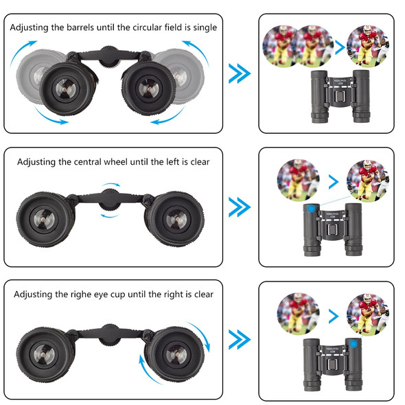 Folding Pocket Binoculars Telescope | Zoom Mini Outdoor Binoculars -