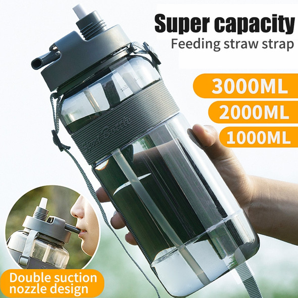 New 3 Liter Portable Sport Water Bottle With Straw Gym Drinking Bottle