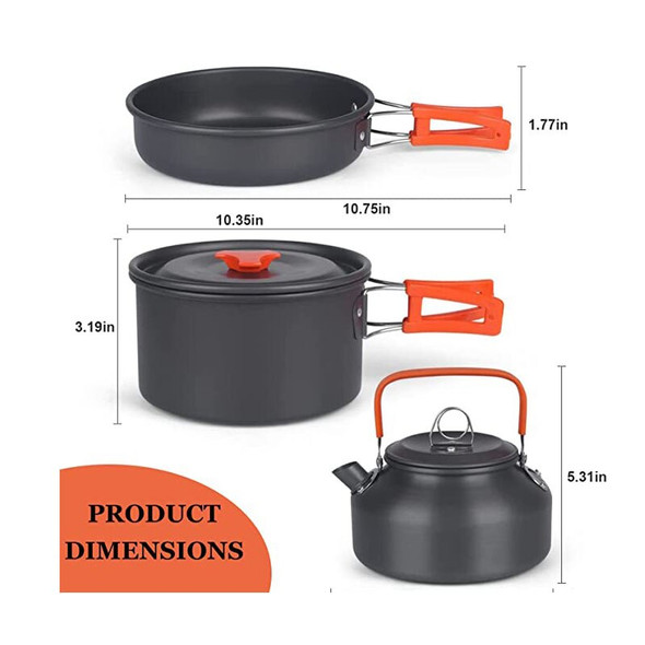 Camping Cooking Set Outdoor Aluminum Lightweight Equipment Camping