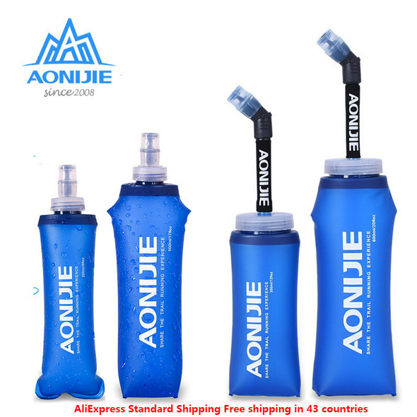 AONIJIE Foldable Silicone Soft Flask Water Bottle Outdoors Traveling