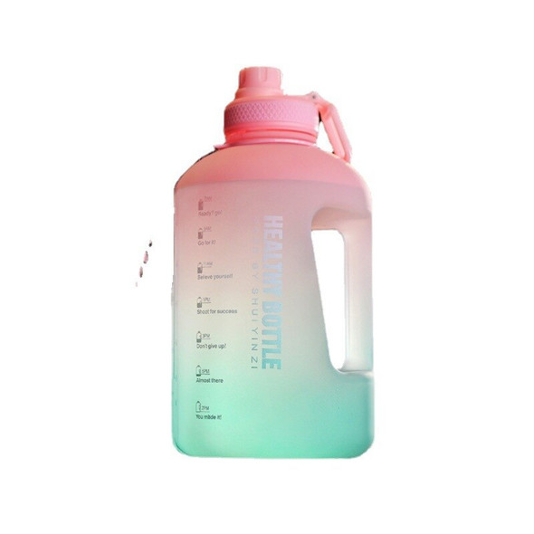 Fitness Sports Bottle Gradient high capacity Portable Handle Plastic