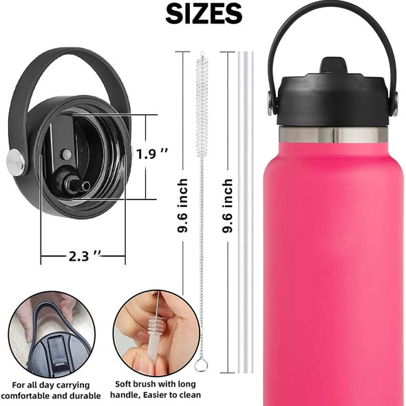 Lids with Straw Flex Straw Lid Fit for Hydro Flask Sport Water Bottle