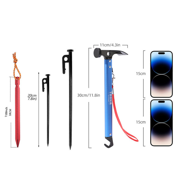 Tarka Camping Hammer With 10pcs Ground Nail Set Lightweight Tourist Tarka Camping Hammer With 10pcs Ground Nail Set Lightweight Tourist