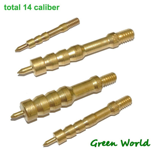 Green World Solid Brass Jag,Gun Clean Brass Pointed Tip| |