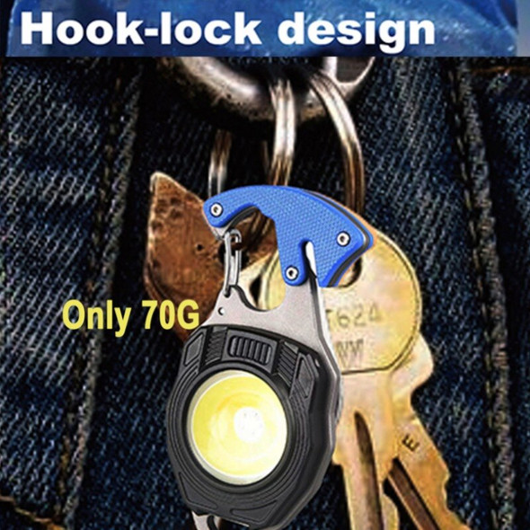 Mini Camping Light Keychain Flashlight Aluminum COB Rechargeable Lamp