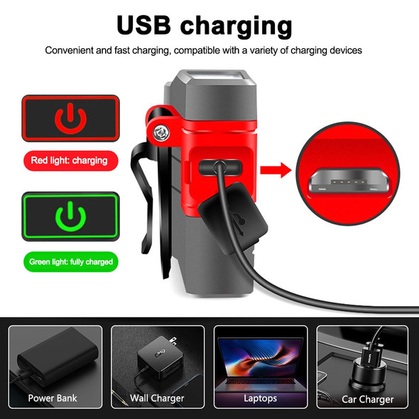 Portable Led Fishing Headlamp 15cm Smart Sensor Cap Clip Light Usb