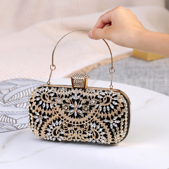 Diamond Evening Clutch Bag For Women Wedding Golden Clutch Purse Chain Shoulder Bag Small Party Handbag With Metal Handle