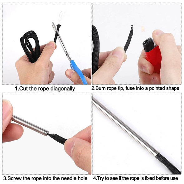 12 Pieces Paracord Fids Accessories, Stainless Steel Lacing Needles