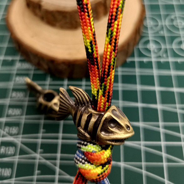 1pc Bone Fish Beads Pendant  EDC Paracord Beads Pendant  DIY