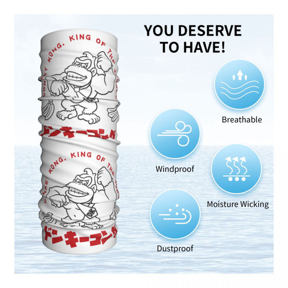Donkey Kong Bandana Neck Gaiter for Ski Cycling Men Women Wrap Scarf Donkey Kong Bandana Neck Gaiter for Ski Cycling Men Women Wrap Scarf