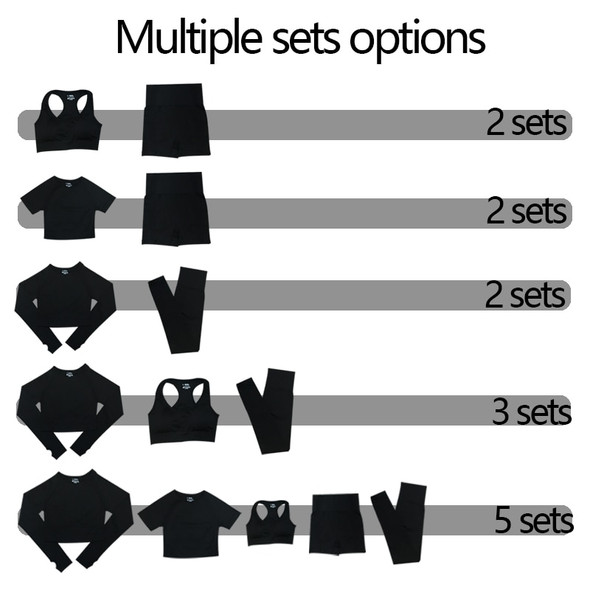 2/3/5PCS Seamless Women Yoga Set Workout Sportswear Gym Clothing