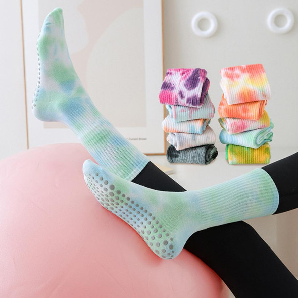 1 Pair Yoga Socks with Non slip Dots Breathable Sweat Absorption 1 Pair Yoga Socks with Non slip Dots Breathable Sweat Absorption