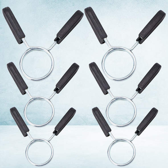 6pcs Barbell Clamps Bar Spring Clips for Gym Powerlifting Cross Fit