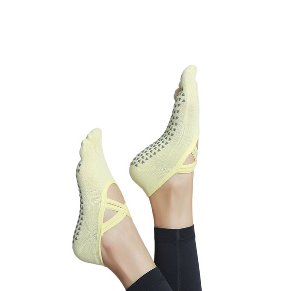 1 Pair Five Toes Cross strap Yoga Socks Women Silicone Anti Slip 1 Pair Five Toes Cross strap Yoga Socks Women Silicone Anti Slip