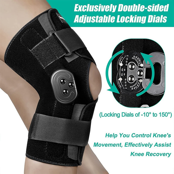 Hinged Knee Brace Adjustable Knee Support With Side Stabilizers Of