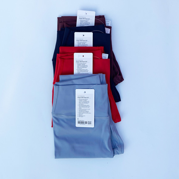 Solid Color25" Soft High Waist Yoga Leggings Luluwomen With Logo