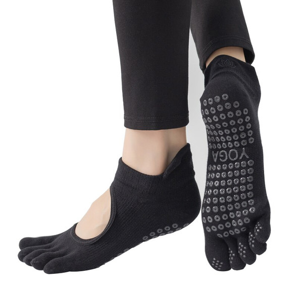 Ladies Breathable Yoga Socks With Grips Non-slip Five Finger Pilates