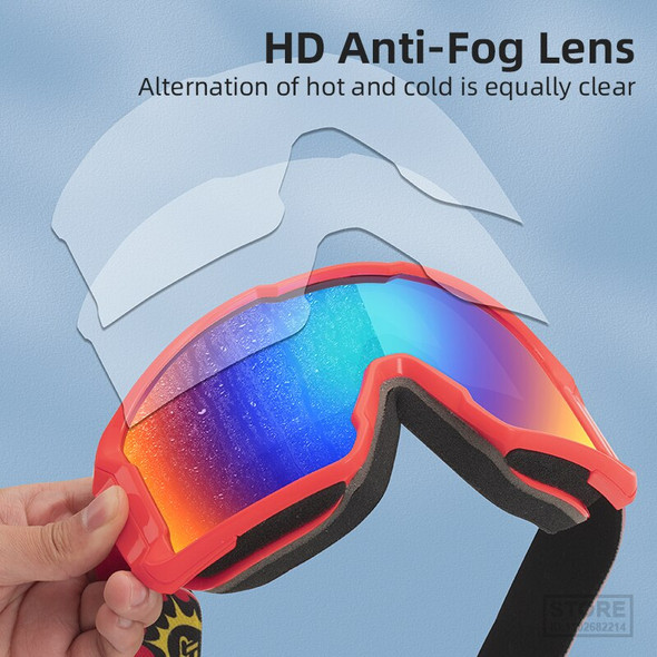 ROCKBROS Double Ski Goggles Large Frame Men and Women Clear View