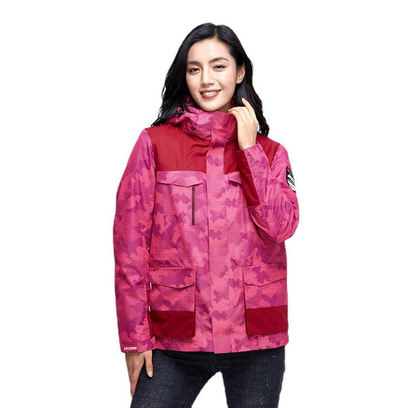 Winter Couples With The Same Style Of Jackets, Ski Suits, Outdoor