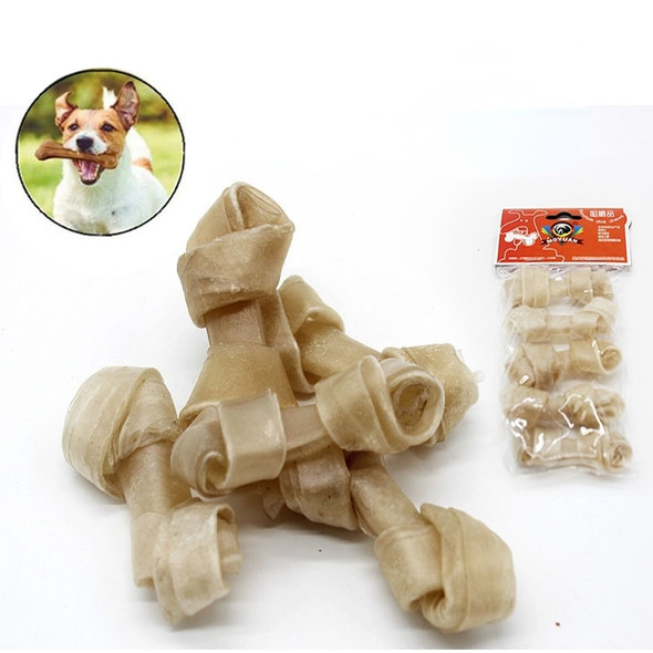 5pc Dog Treats Milk Flavor Dog Chews Tie Bone Molar Teeth Clean Stick Food Treats Pet Snacks Bite Resistant Pet Toys Dog Puppy