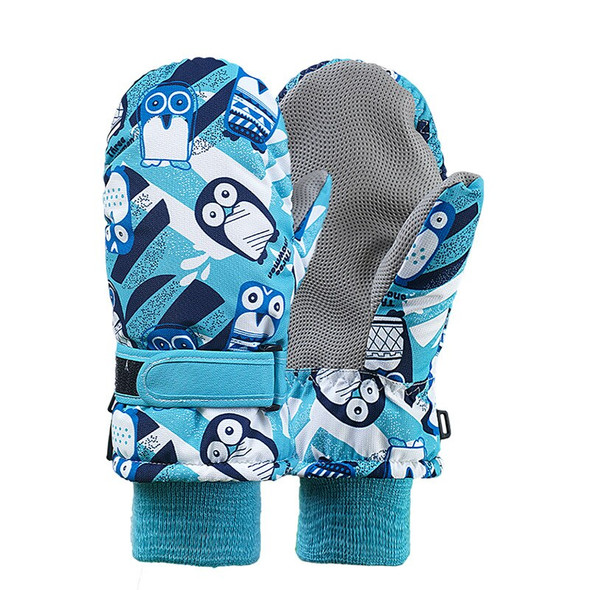 Children's Winter Ski Gloves Warm Windproof Waterproof PU Non slip