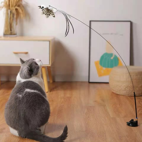 Simulation Bird Interactive Funny Cat Stick Toy Furry Feather Bird With Bell Sucker Cat Stick Toy Kitten Playing Pet Accessories Simulation Bird Interactive Funny Cat Stick Toy Furry Feather Bird With Bell Sucker Cat Stick Toy Kitten Playing Pet Accessories
