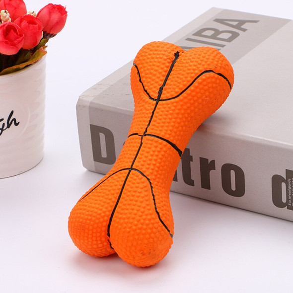 1PC Pet Latex Toys Dog Squeaky Bone Chew Toy Basketball Football Design Puppy Bite Resistant Latex Toy Pet Supplies