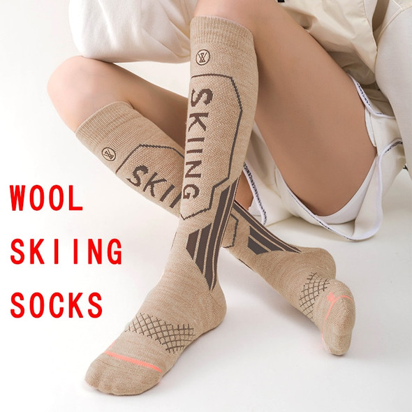 2 Pairs Wool Ski Socks for Womens Thermal Winter Warm Thick Knee High 2 Pairs Wool Ski Socks for Womens Thermal Winter Warm Thick Knee High