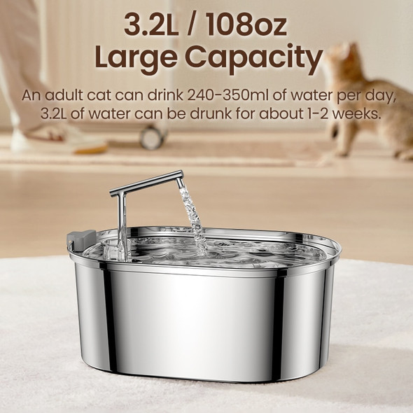 ROJECO Stainless Steel Cat Water Fountain Automatic Cat Drinker Drinking Fountain For Cats Dogs Pet Water Dispenser Accessories ROJECO Stainless Steel Cat Water Fountain Automatic Cat Drinker Drinking Fountain For Cats Dogs Pet Water Dispenser Accessories