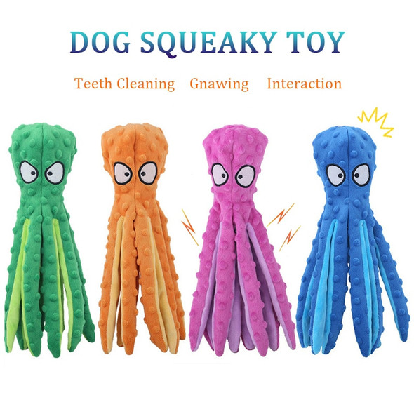 Dog Toy Squeaky Pet Plush Toy Voice Octopus Bite Resistant Interactive Pet Dog Teeth Cleaning Chew Toys Puzzle Pet Supplies