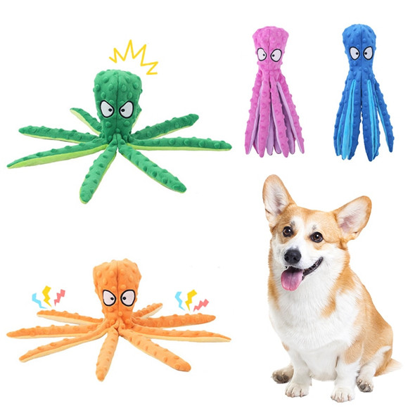 Dog Toy Squeaky Pet Plush Toy Voice Octopus Bite Resistant Interactive Pet Dog Teeth Cleaning Chew Toys Puzzle Pet Supplies