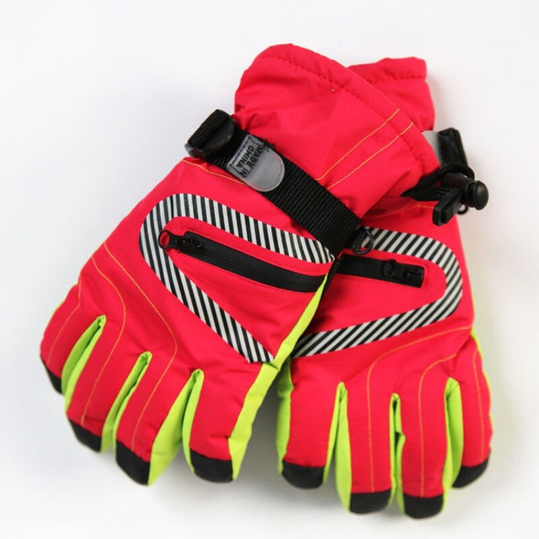 Children's Ski Gloves Winter Windproof Waterproof Zipper Anti Slip